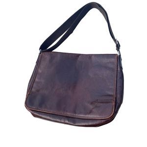 Chiarugi Vintage Messenger Bag Brown Leather Crossbody Made In Italy
